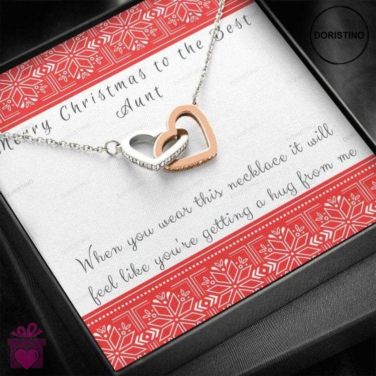 Aunt Necklace  Gift For Aunt  Necklace With Message Card Aunt Christmas Hearts Necklace Doristino Awesome Necklace